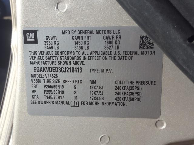 2012 BUICK ENCLAVE 5GAKVDED3CJ210413
