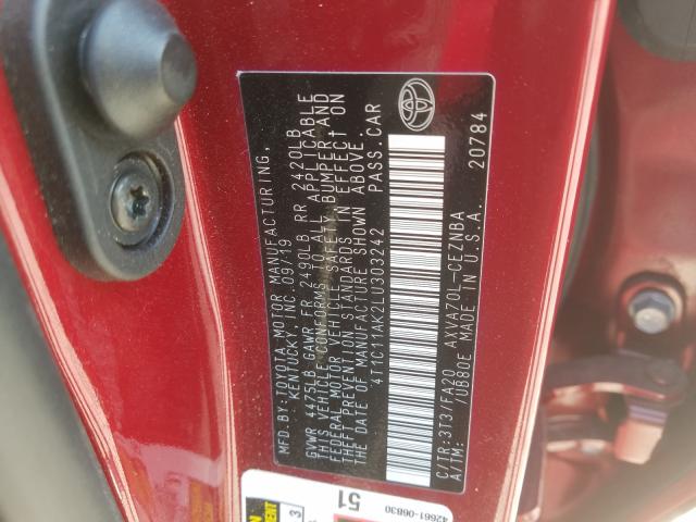 2020 TOYOTA CAMRY LE 4T1C11AK2LU303242