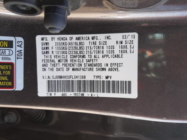 2015 HONDA CR-V LX 5J6RM4H30FL041389