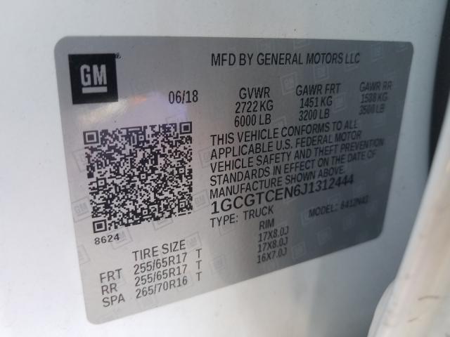 2018 CHEVROLET COLORADO L 1GCGTCEN6J1312444