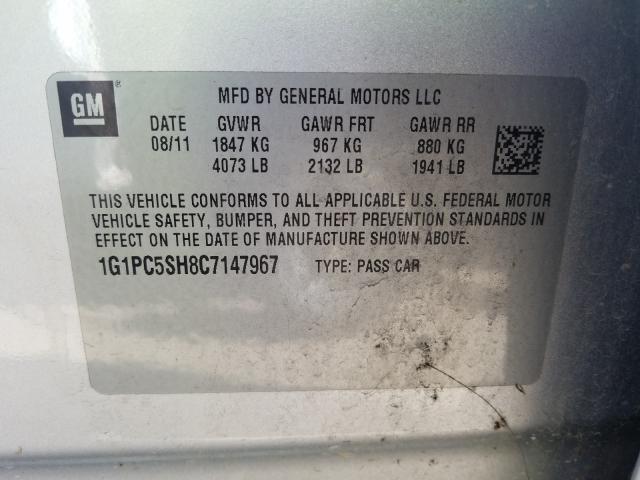 2012 CHEVROLET CRUZE LS 1G1PC5SH8C7147967