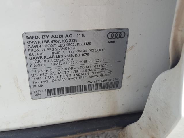 2016 AUDI Q3 PREMIUM WA1BFCFS5GR012145