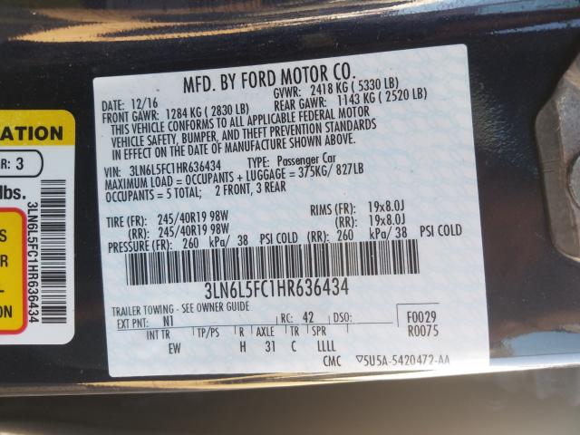 2017 LINCOLN MKZ RESERV 3LN6L5FC1HR636434