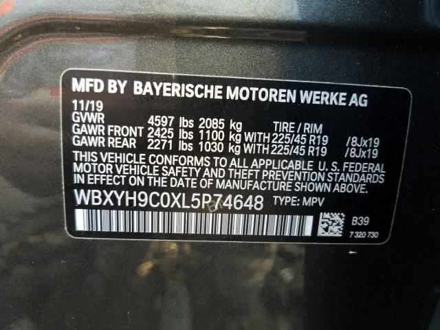 2020 BMW X2 SDRIVE2 WBXYH9C0XL5P74648