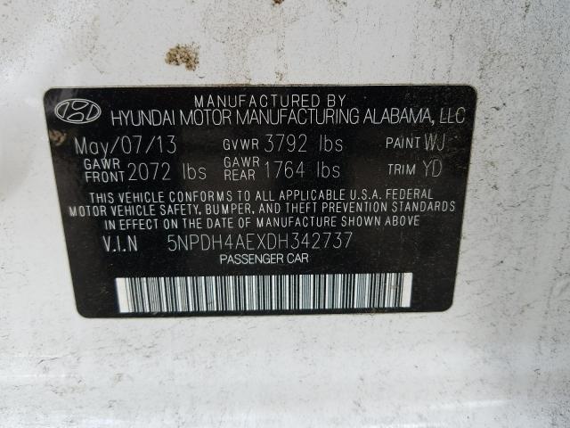 2013 HYUNDAI ELANTRA 5NPDH4AEXDH342737