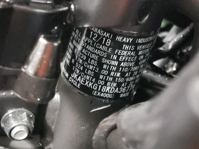 2019 KAWASAKI EX400 JKAEXKG18KDA36779