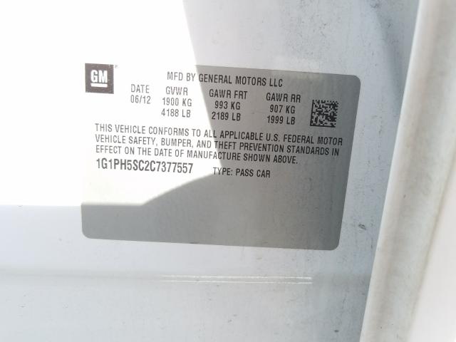 2012 CHEVROLET CRUZE LTZ 1G1PH5SC2C7377557