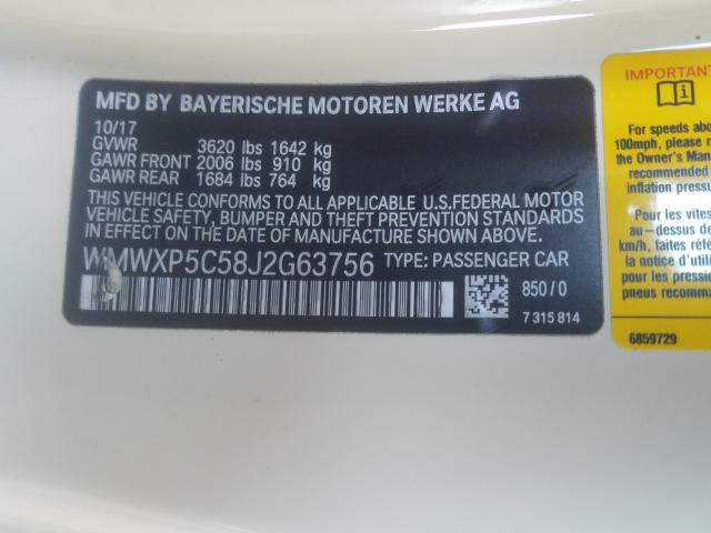 2018 MINI COOPER WMWXP5C58J2G63756