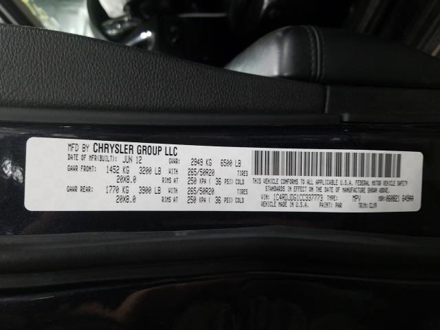 2012 DODGE DURANGO CR 1C4RDJDG1CC337773