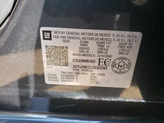 2018 GMC SIERRA K15 3GTU2NEC1JG302065
