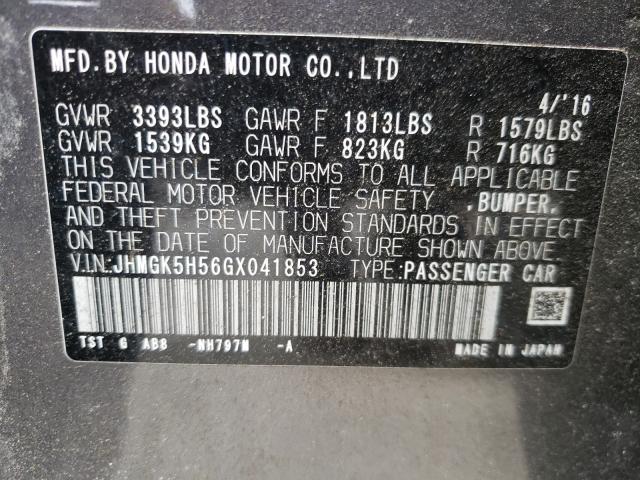 2016 HONDA FIT LX JHMGK5H56GX041853