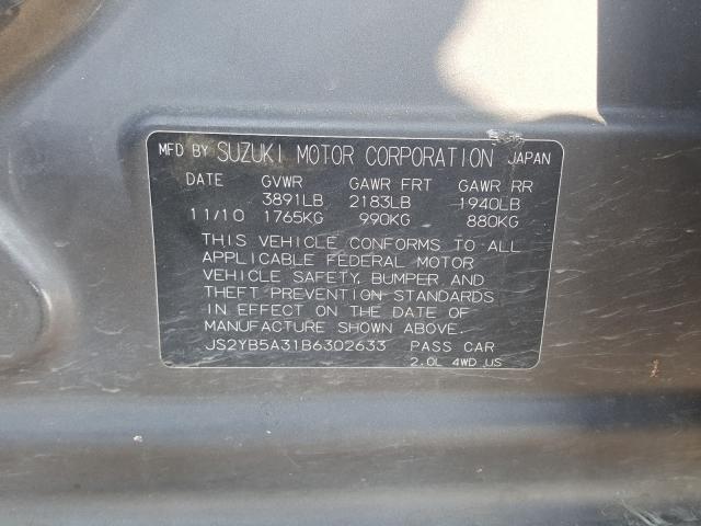 2011 SUZUKI SX4 JS2YB5A31B6302633