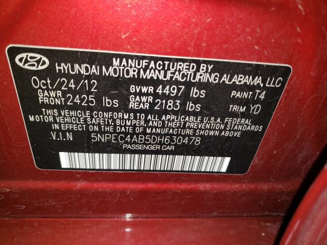 2013 HYUNDAI SONATA 5NPEC4AB5DH630478