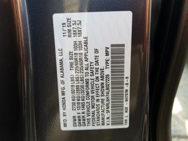 2020 HONDA ODYSSEY EX 5FNRL6H74LB027226