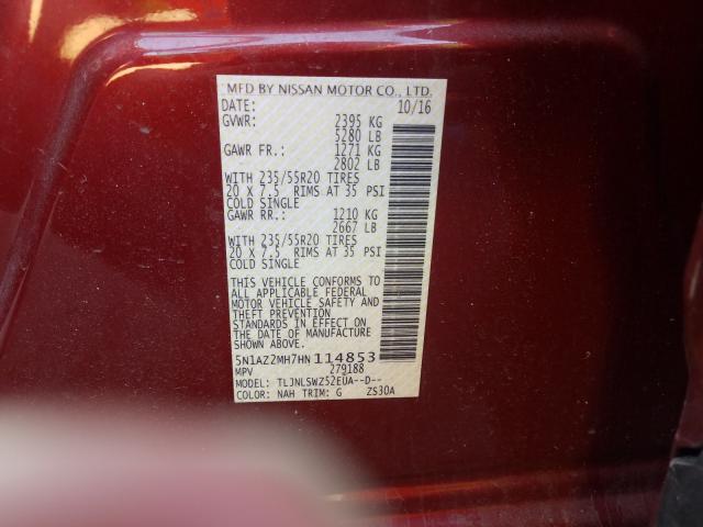 2017 NISSAN MURANO S 5N1AZ2MH7HN114853