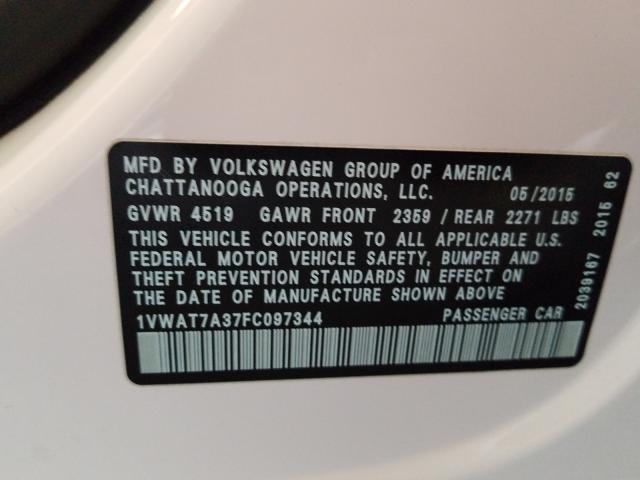 2015 VOLKSWAGEN PASSAT S 1VWAT7A37FC097344