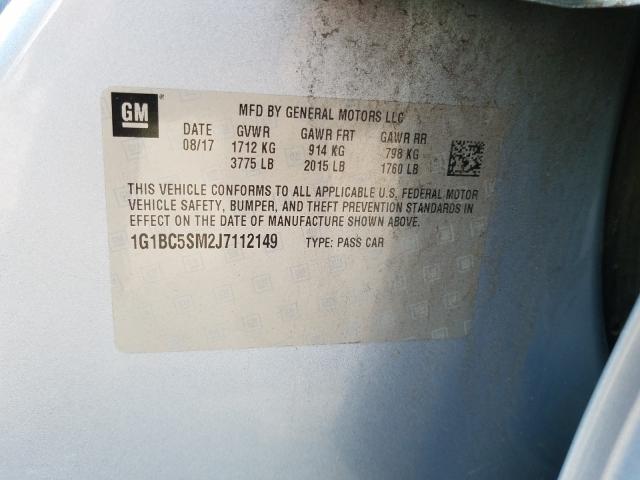 2018 CHEVROLET CRUZE LS 1G1BC5SM2J7112149