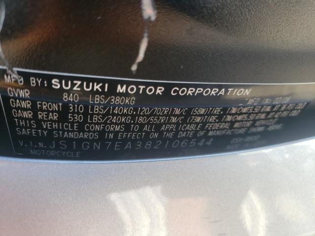 2008 SUZUKI GSX-R600 JS1GN7EA382106544