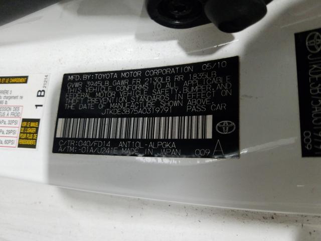 2010 TOYOTA SCION TC JTKDE3B75A0319791