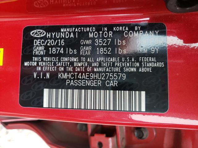 2017 HYUNDAI ACCENT SE KMHCT4AE9HU275579
