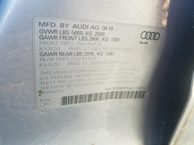 2016 AUDI Q5 PREMIUM WA1D7AFP7GA137474