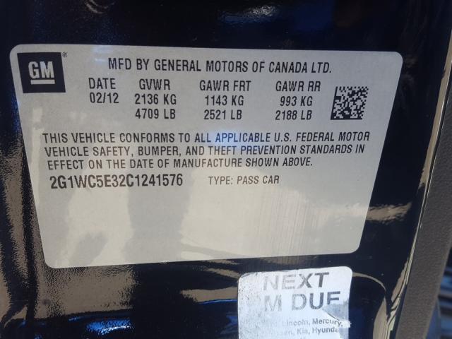 2012 CHEVROLET IMPALA LTZ 2G1WC5E32C1241576