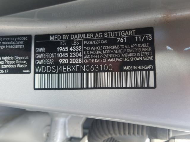 2014 MERCEDES-BENZ CLA 250 WDDSJ4EBXEN063100