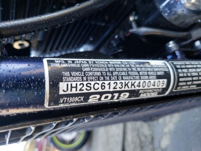 2019 HONDA VT1300 CX JH2SC6123KK400409
