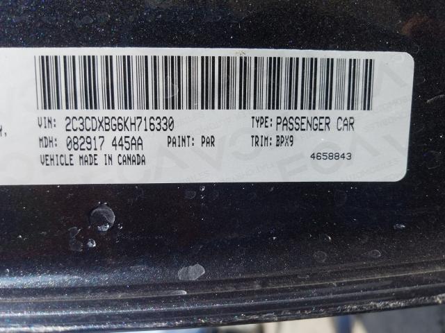 2019 DODGE CHARGER SX 2C3CDXBG6KH716330