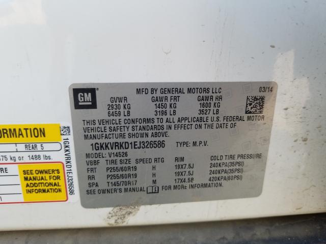 2014 GMC ACADIA SLT 1GKKVRKD1EJ326586