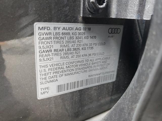 VIN WA1VAAF72JD031980 2018 Audi Q7, Prestige no.10