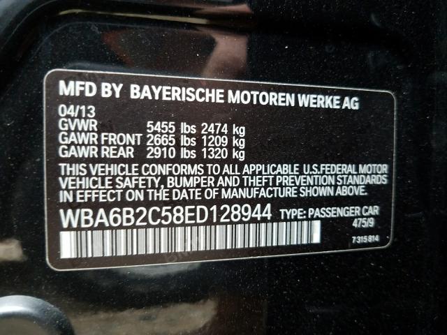 VIN WBA6B2C58ED128944 2014 BMW 6 Series, 650 I Gran... no.10