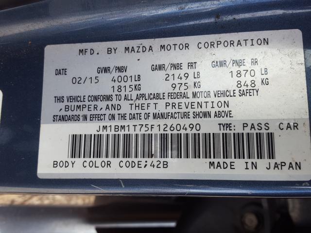 2015 MAZDA 3 SV JM1BM1T75F1260490