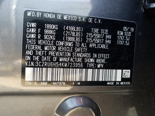 2019 HONDA HR-V EX 3CZRU6H54KM723956