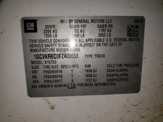 2015 CHEVROLET SILVERADO 1GCVKREC0FZ400653