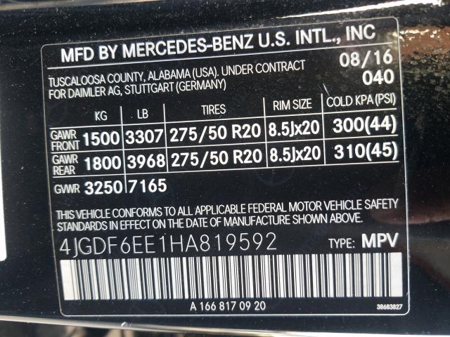 2017 MERCEDES-BENZ GLS 450 4M 4JGDF6EE1HA819592