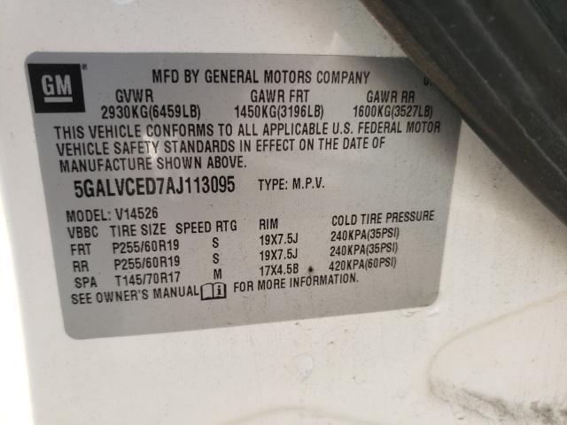 2010 BUICK ENCLAVE CX 5GALVCED7AJ113095