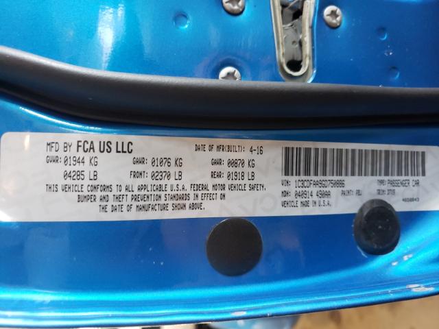 2016 DODGE DART SE 1C3CDFAA9GD750886
