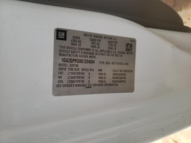 2016 CHEVROLET EXPRESS G3 1GAZGPFG9G1234084