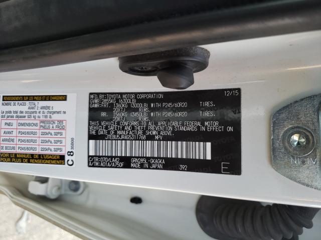 2016 TOYOTA 4RUNNER SR JTEBU5JR4G5311768