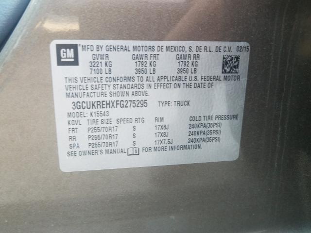 2015 CHEVROLET SILVERADO 3GCUKREHXFG275295