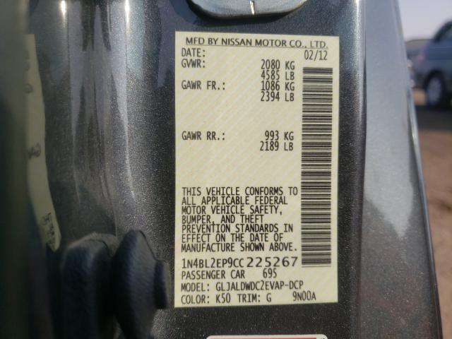 2012 NISSAN ALTIMA SR 1N4BL2EP9CC225267