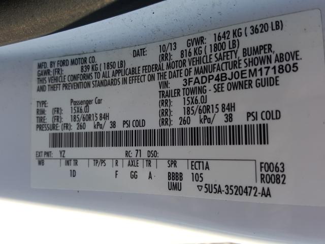 2014 FORD FIESTA 3FADP4BJ0EM171805