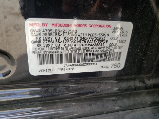 2016 MITSUBISHI OUTLANDER JA4AD3A3XGZ000851
