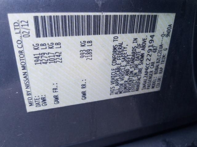 2012 NISSAN ALTIMA BAS 1N4AL2AP4CC229194