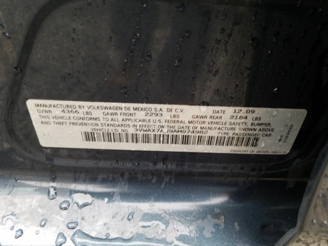 2010 VOLKSWAGEN JETTA LIMI 3VWAX7AJ9AM074982