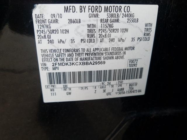 2011 FORD EDGE LIMIT 2FMDK3KCXBBA29569