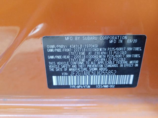 2020 SUBARU CROSSTREK JF2GTABC5LH255852
