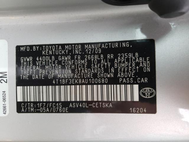 2010 TOYOTA CAMRY BASE 4T1BF3EK8AU100680