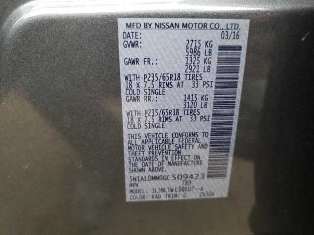 2016 INFINITI QX60 5N1AL0MM0GC509423